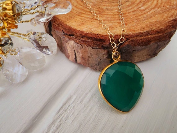 Green cheap onyx necklace