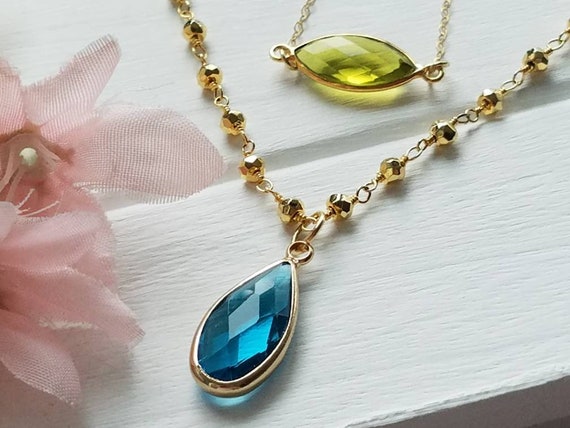 Buy Yellow Topaz Necklace, Yellow Topaz Silver Necklace, Silver Gemstone  Necklace. 24K Gold Plated Woman Silver Necklace. Gold Plated Necklace  Online in India - Etsy