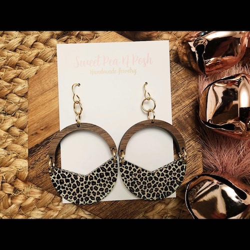 Boucles D'oreilles Créoles Triangle Zèbre - Nach - Boucles-Oreilles/BO