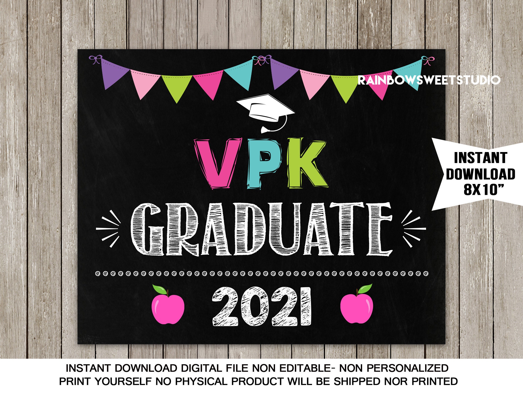 VPK GRADUATION Sign VPK Graduate Class of 2021 Photo Prop Last | Etsy