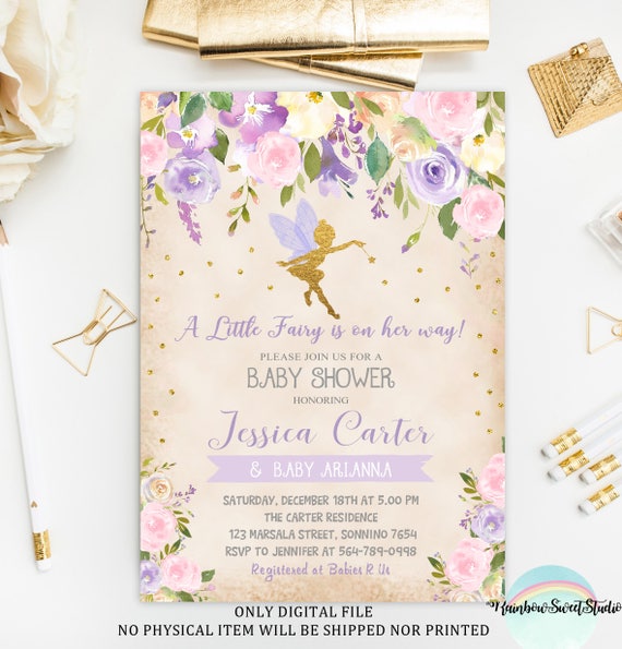 fairy baby shower invitations
