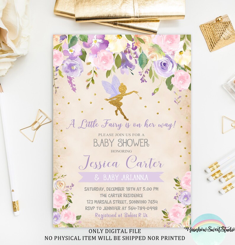 Fairy Baby Shower Invitation Enchanted Baby Shower Fairy | Etsy