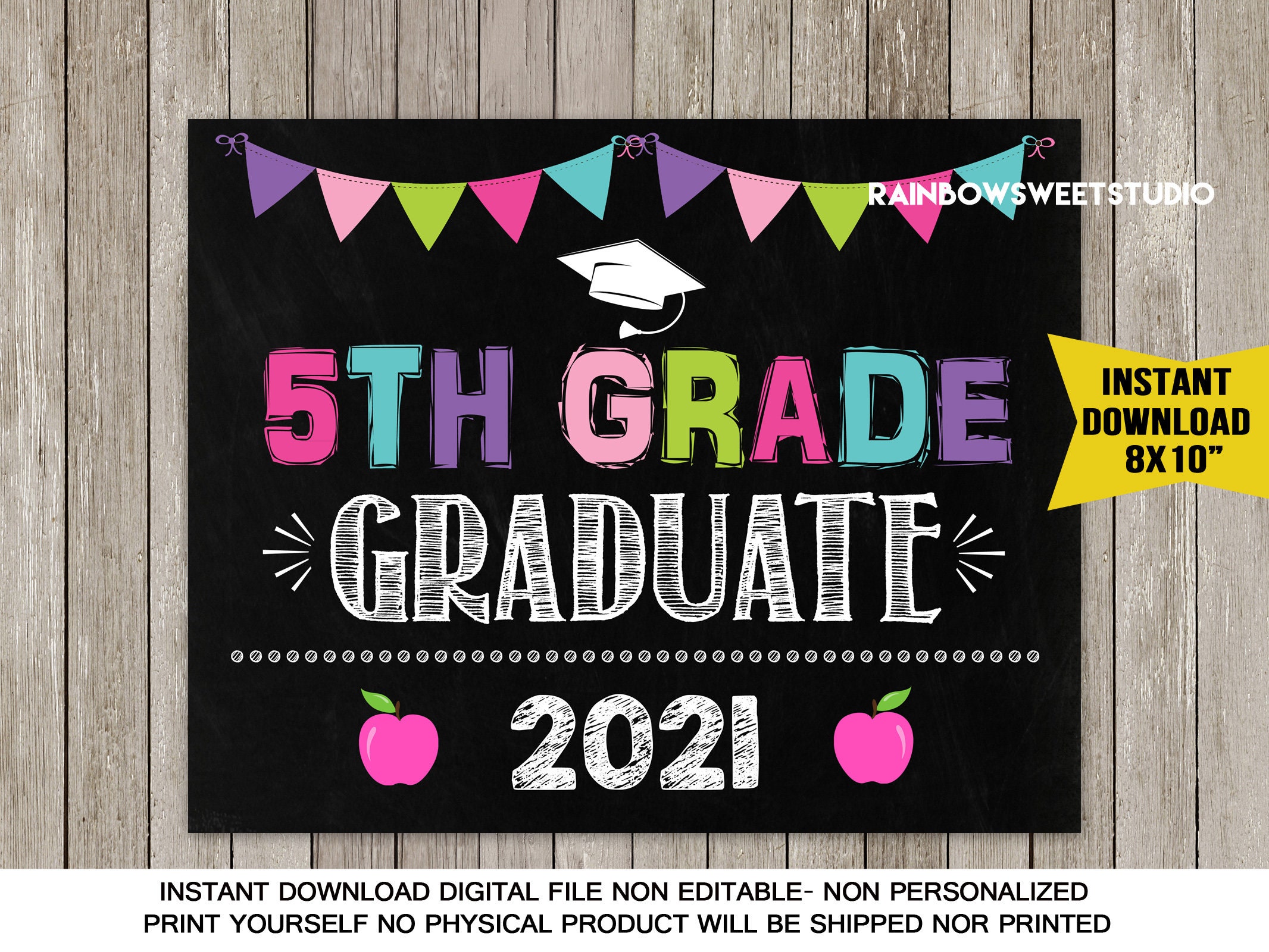 5th grade graduation sign 5th graduate class of 2021 last