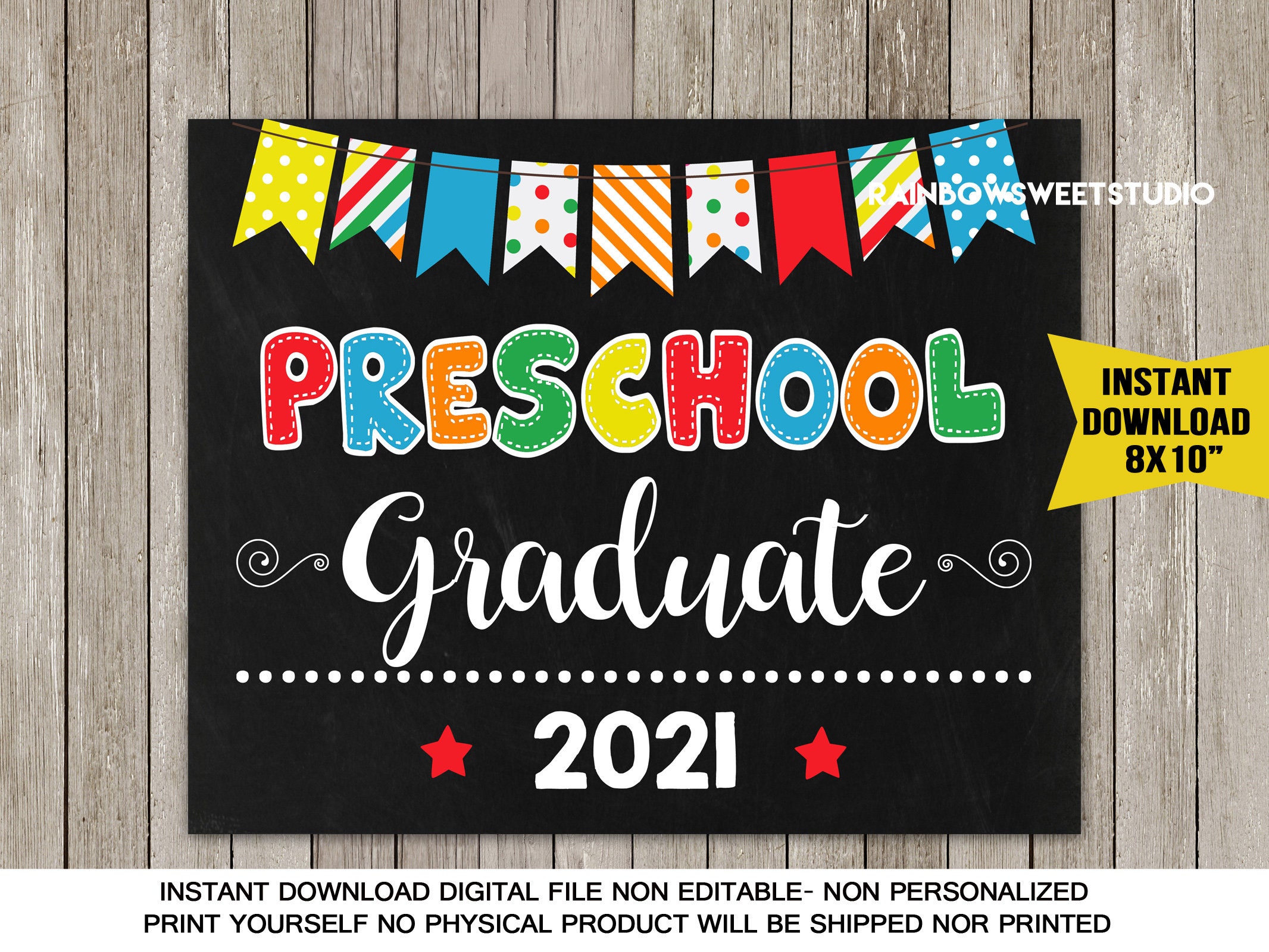 preschool graduation sign preschool graduate sign class of