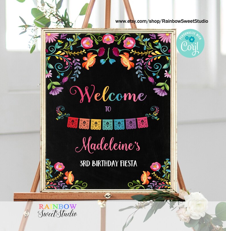 EDITABLE Fiesta Sign Fiesta Birthday Chalkboard Etsy