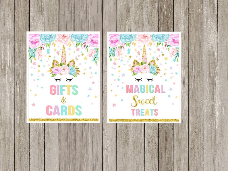 Unicorn Table Signs Package Unicorn X6 Signs Printable Unicorn Eyelashes Birthday Party Dessert Table Unicorn Baby Shower INSTANT DOWNLOAD