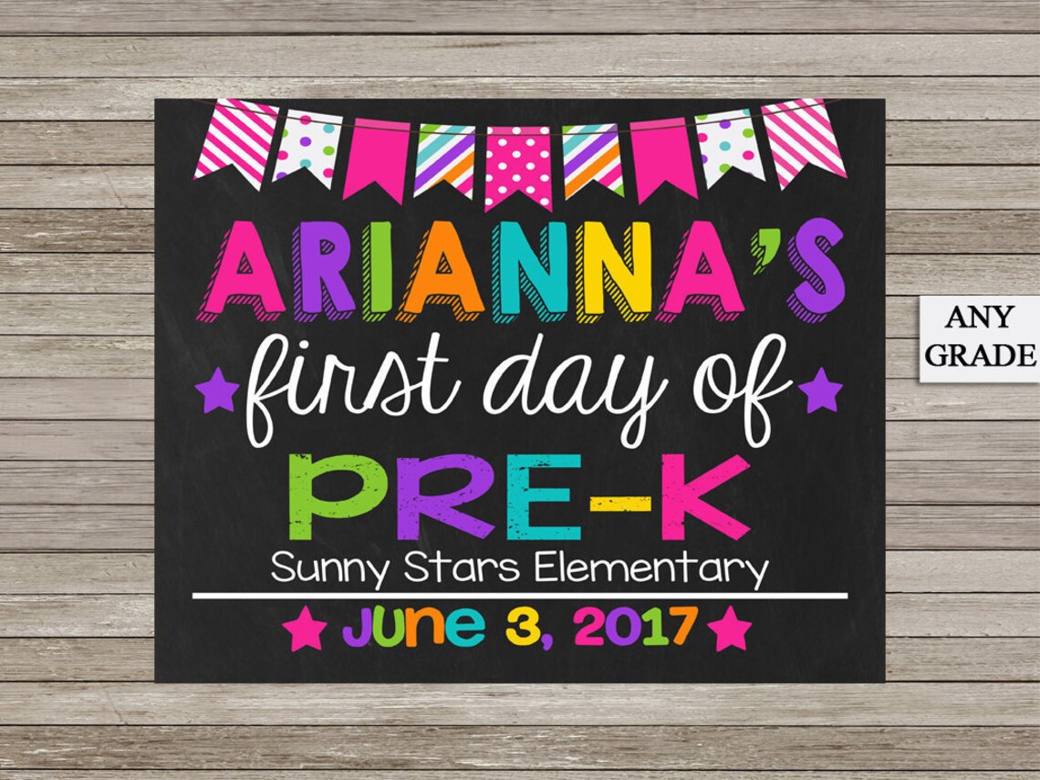 First Day of VPK Sign First Day of School Sign Printable ANY Etsy