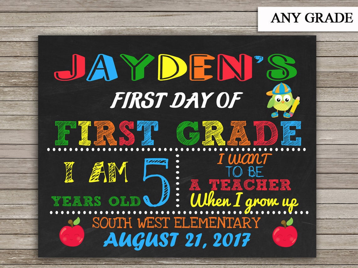 First Day of VPK Sign First Day of School Sign Printable Any Etsy