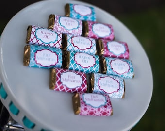 Mini Candy Wrappers - Eid Mubarak {Alexandria Collection - Magenta & Turquoise} Printable File