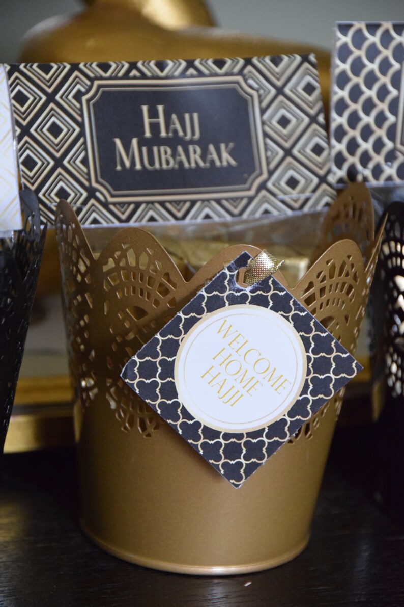 Kabah Gift Tags and Square Tags Hajj Collection Black, White & Gold Printable File image 2