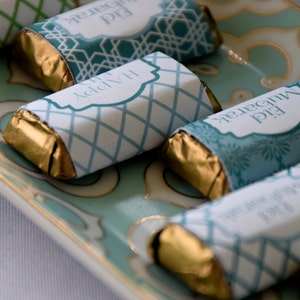 Mini Candy Wrappers Eid Mubarak Suez Collection Misty Blues & Green Printable File image 3