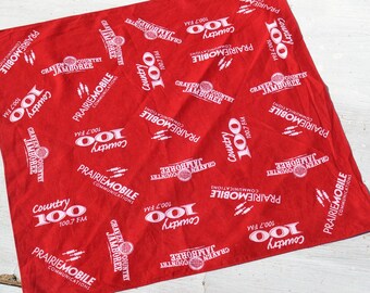 Vintage red/white  printed scarf,bandana.
