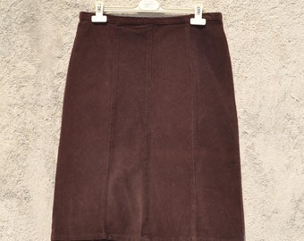 Vintage brown cotton corduroy midi skirt. size 44 (m/L)