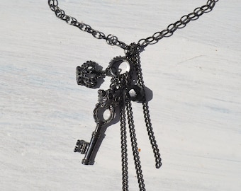 Number Nine Skull And Key Necklace ナンバーナイン ネックレス