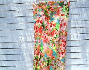 Lack of Color Retro Floral Scarf/ Sarong. Made in Australia. Sarong - 5 different designs - Cotton Chiffon - Made in  main image 2