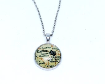 Dayton Ohio City Map Necklace