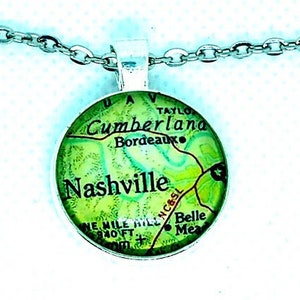 Nashville TN  City Map Necklace