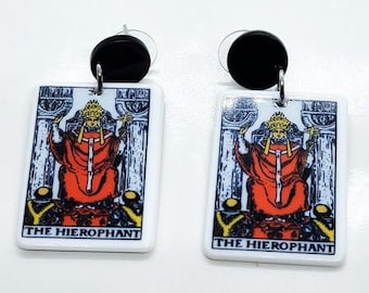 The Hierophant Tarot Card Earrings