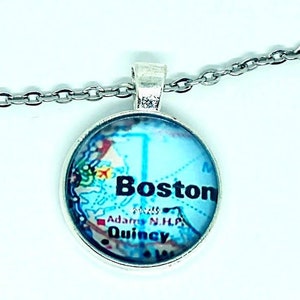 Boston MA  City Map Necklace