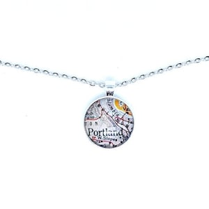 Portland, Oregon City Map Necklace