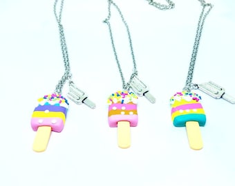 Necklace Ice Cream Popsicle Dessert Pendant Jewelry  Beach Vibes California Dreaming Kawaii Cute Pastel Goth Lolita Necklace Your Pick