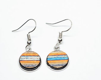 Recycled Skateboard 12mm Dangle Earrings