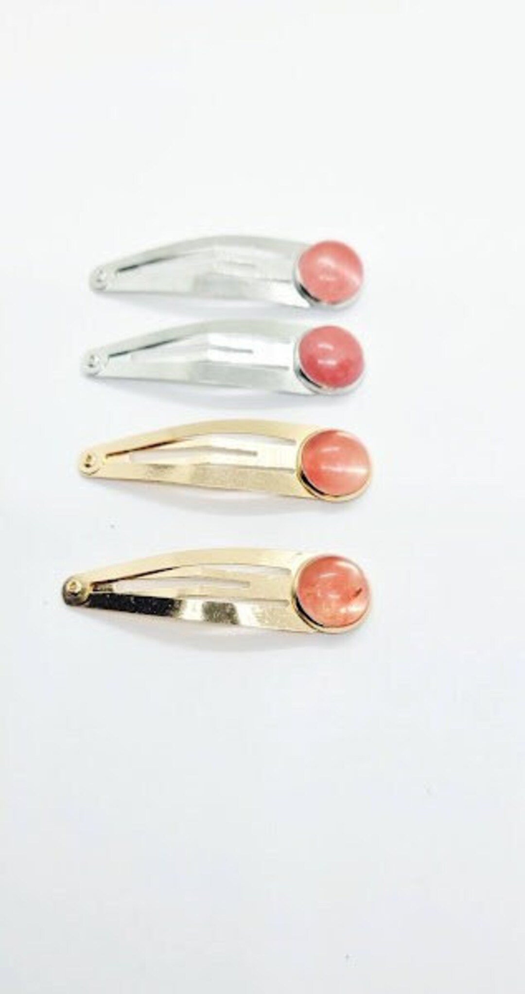 Purple/Pink Quartz Hair Clip Rose Quartz and Silver Hair Clip - Etsy main image 3