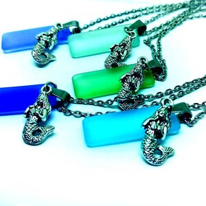 Mermaid Seaglass Necklace  Beach Sea Glass Jewelry your choice of color