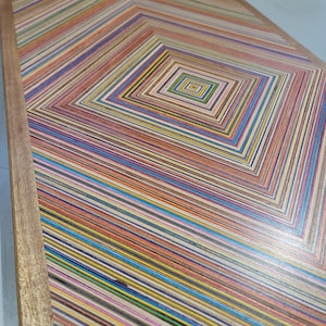 Recycled Skateboard wall hanging with mahogany frame