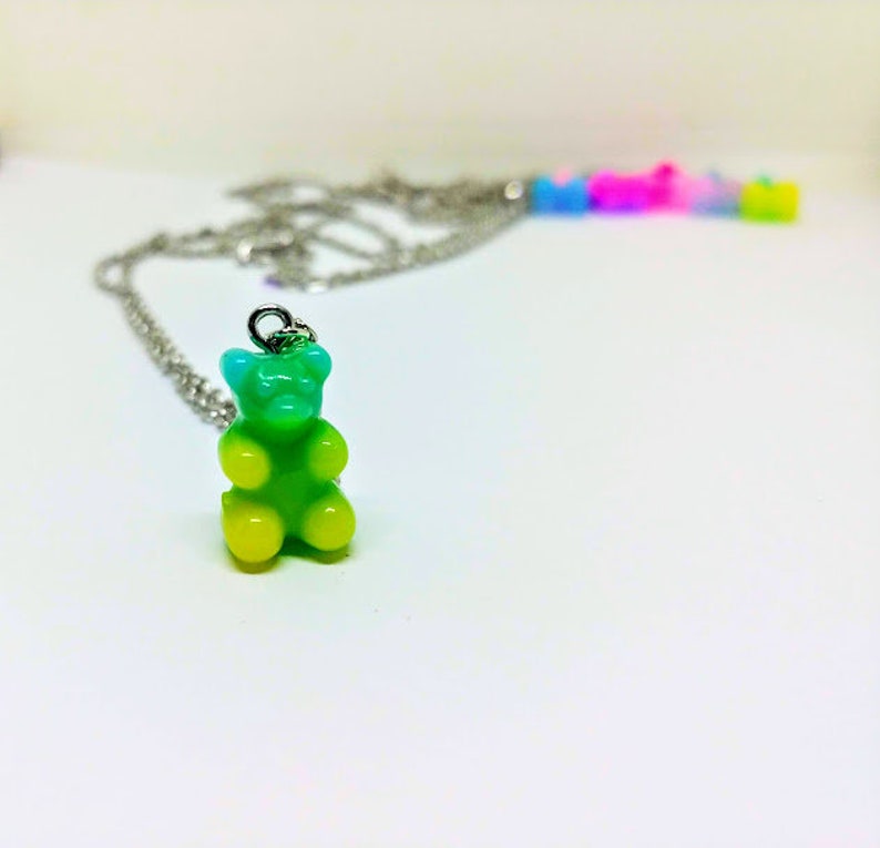 Dip Dyed Gummy Bear Necklace Resin Gummi Candy Jewelry Etsy
