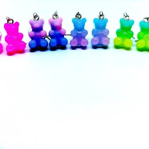 Dip Dyed Gummy Bear Earrings |  Resin Gummi Candy Jewelry |  Tiny Candy Dessert Jewelry| Pastel Candy Your Choice of Color