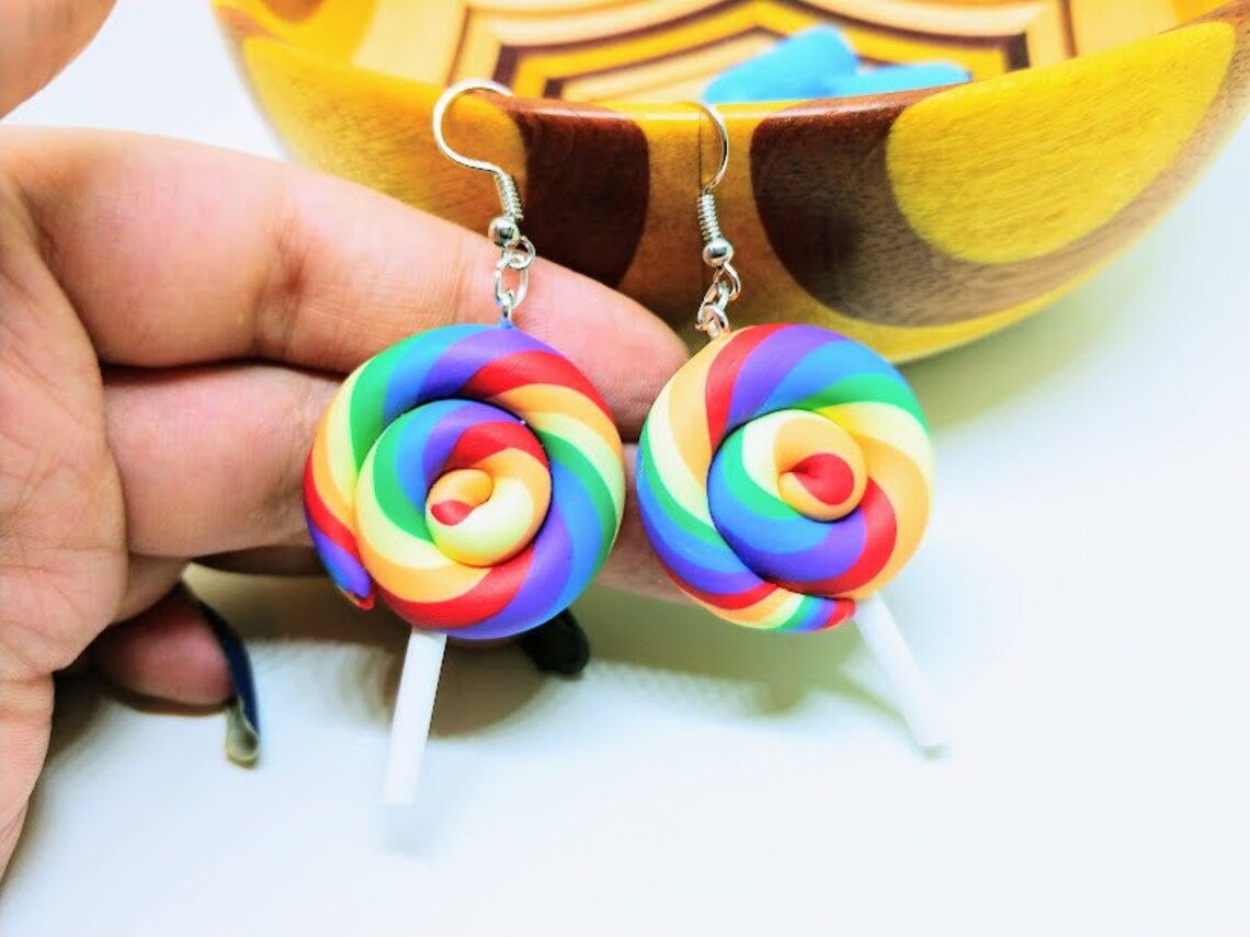 Miniblings Colorful Lollipop Candy Earrings – Sweet Kids Jewelry, Handmade