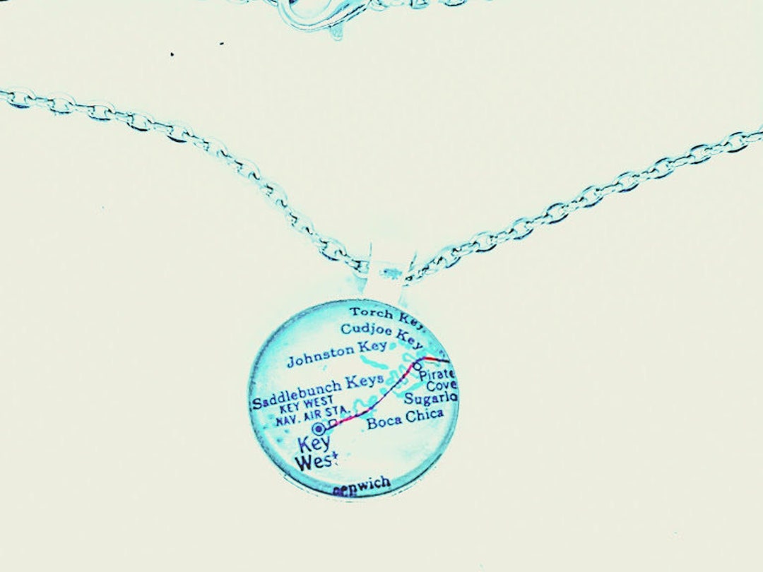 Key West Florida Keys FL City Map Necklace - Etsy