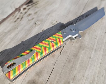 Recycled Skateboard LinerLock Folding Pocket Knife