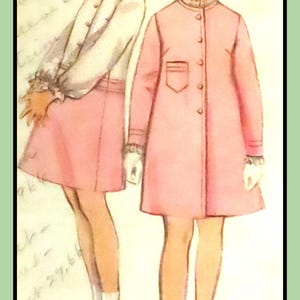 Girls' A-line DRESS Pattern COAT Butterick 3843 VTG Size 6