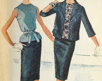 Vintage 1961 Sewing Pattern: McCall's 5936 Overblouse, Skirt & Jacket - Size 14