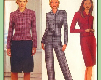 Suit SKIRT Jacket PANTS Misses/Misses Petite Butterick 6821 Sewing Pattern