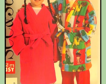 Childs ROBE Pattern and PAJAMA Unisex Butterick B4635 Sizes Xsm-Sm