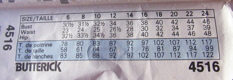 SUIT Rare Fitted TOP and SKIRT Vintage 1989 Butterick 4516 Misses Sizes 6-8-10 or 12-14-16 Fabric Sewing Pattern