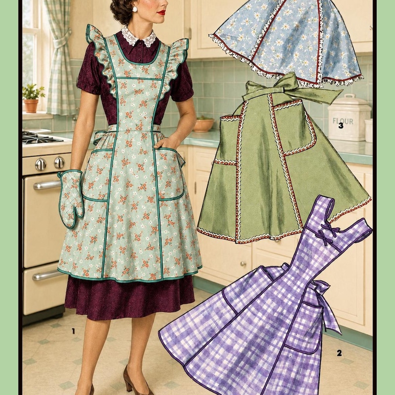 Complete Half Pattern Bib Waist Apron Pattern - Etsy