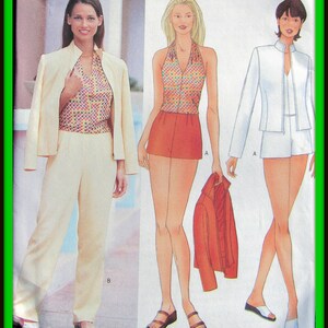 JACKET Halter Top SHORTS Pants WARDROBE Misses Juniors Butterick 6649 Sewing Pattern