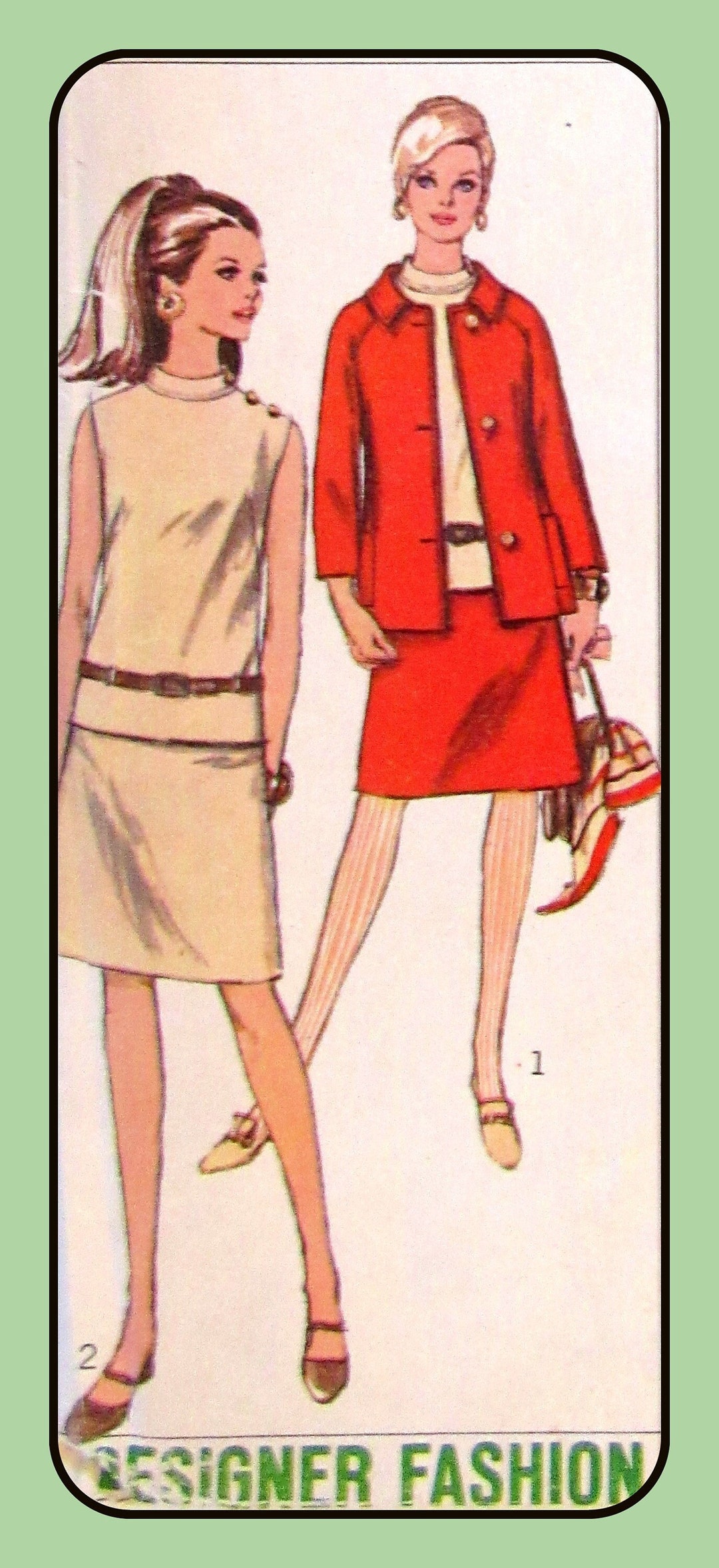 Misses SUIT Overblouse JACKET Top RARE Simplicity 7304 Vintage 1967 ...
