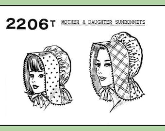 SUNBONNET Pattern Hat Mother Daughter Mail Order 2206T Vintage Sewing Craft