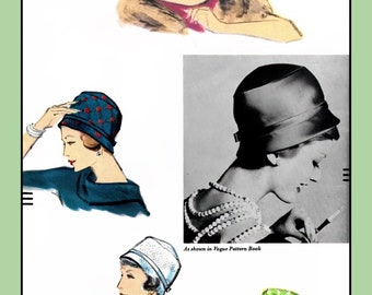 Misses CLOCHE Bucket HAT Turban by John Frederics Craft Sewing Pattern 9601 Vtg 1958