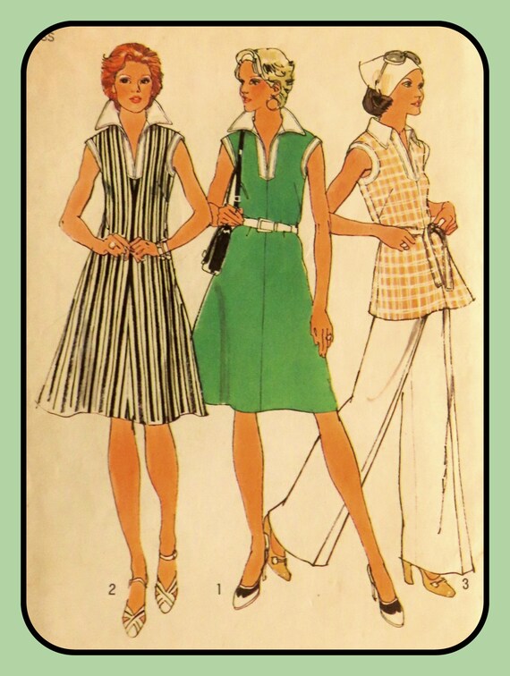 Misses DRESS Pattern Top PANTS Knee-length Simplicity 6392 Vintage 1974 Size 18 - Etsy Misses DRESS Pattern Top PANTS Knee-length Simplicity 6392 Vintage 1974 Size 18 - Etsy