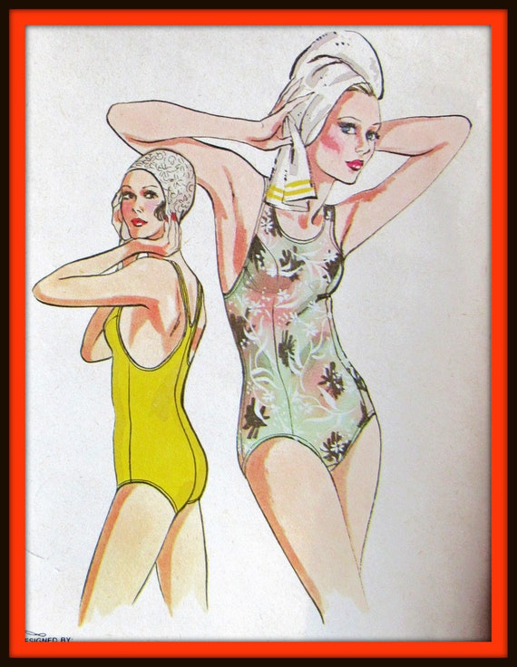 Swimsuit Racing Bathing Suit One Piece Kwik Sew 810 Vintage Etsy