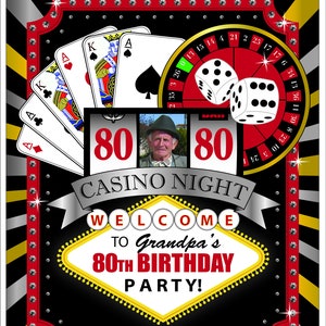 Cartel de fiesta temática del casino de Las Vegas