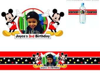 Mickey Mouse water bottle label
