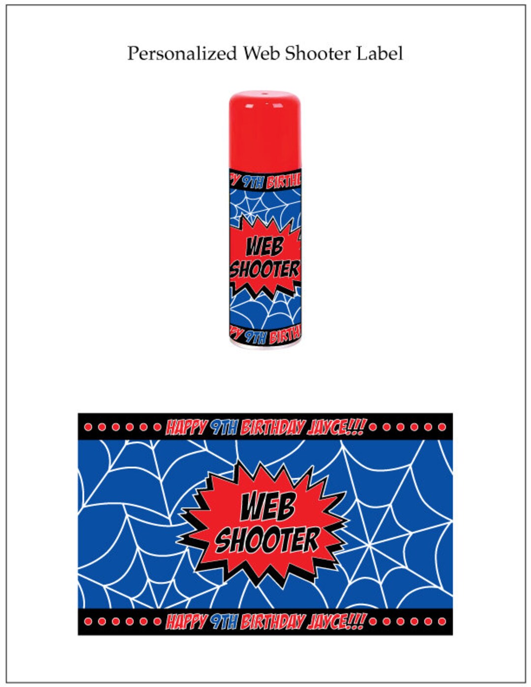 Spider Web Shooter Label - Etsy