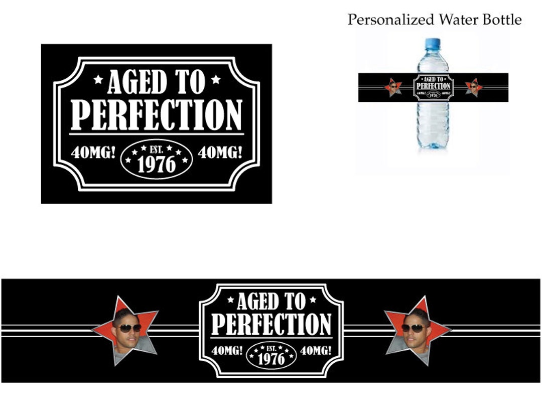Personalized Water Bottle Labels – 2x4 Inch Party Favors For 20th To 40th Birthdays